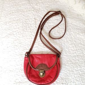 American Eagle Red Faux Leather Crossbody Bag